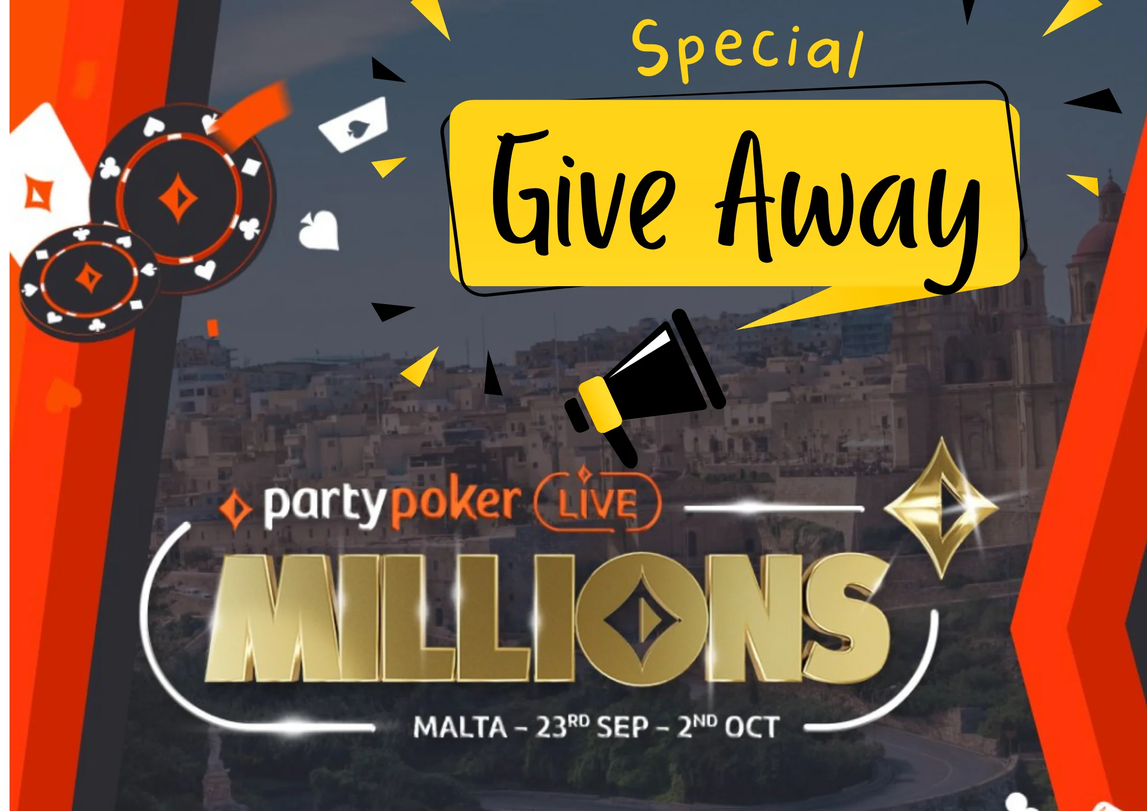 Giving Away – 1 Main Event Millions buy-in 550€